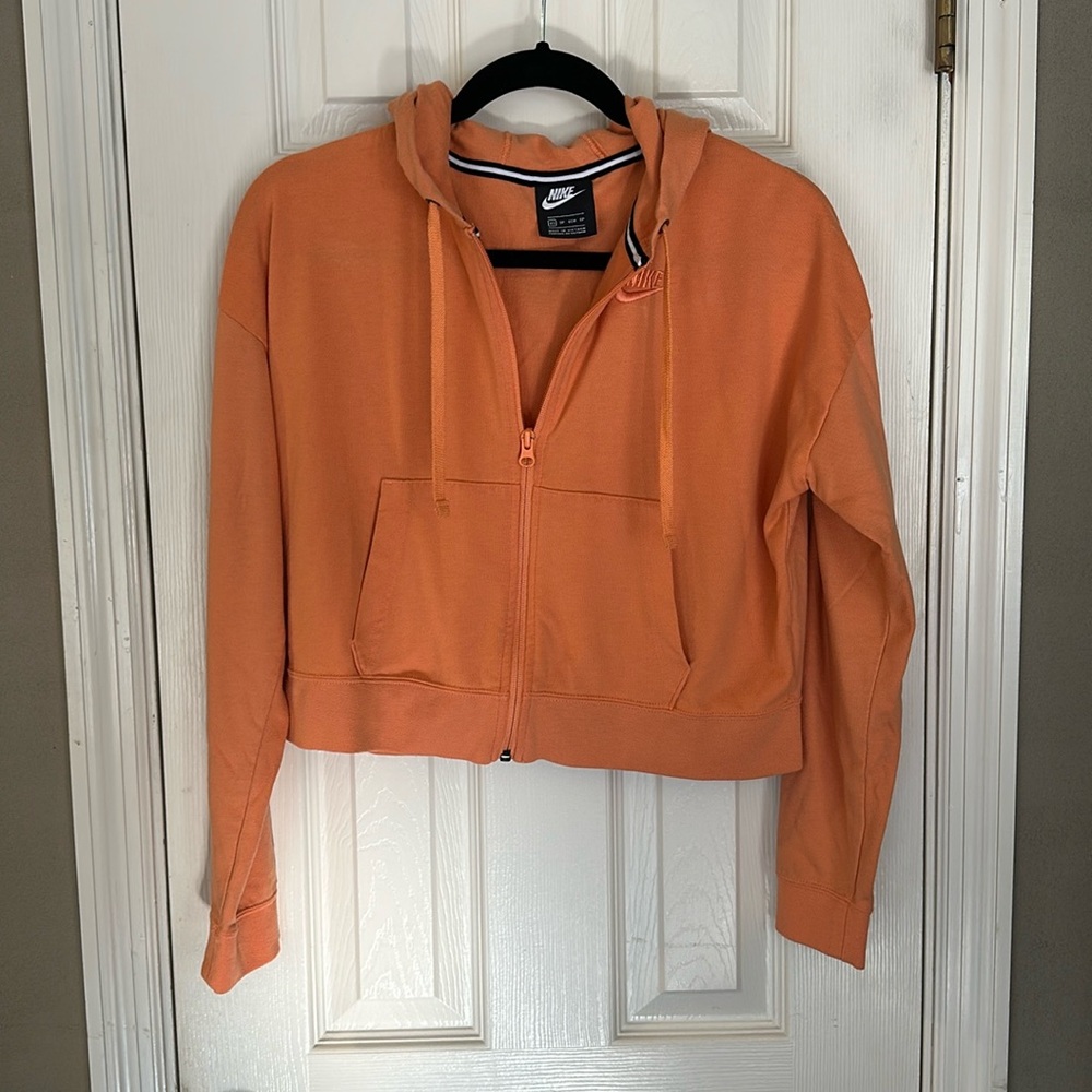 Nike full zip cropped hooded sweatshirt size XS